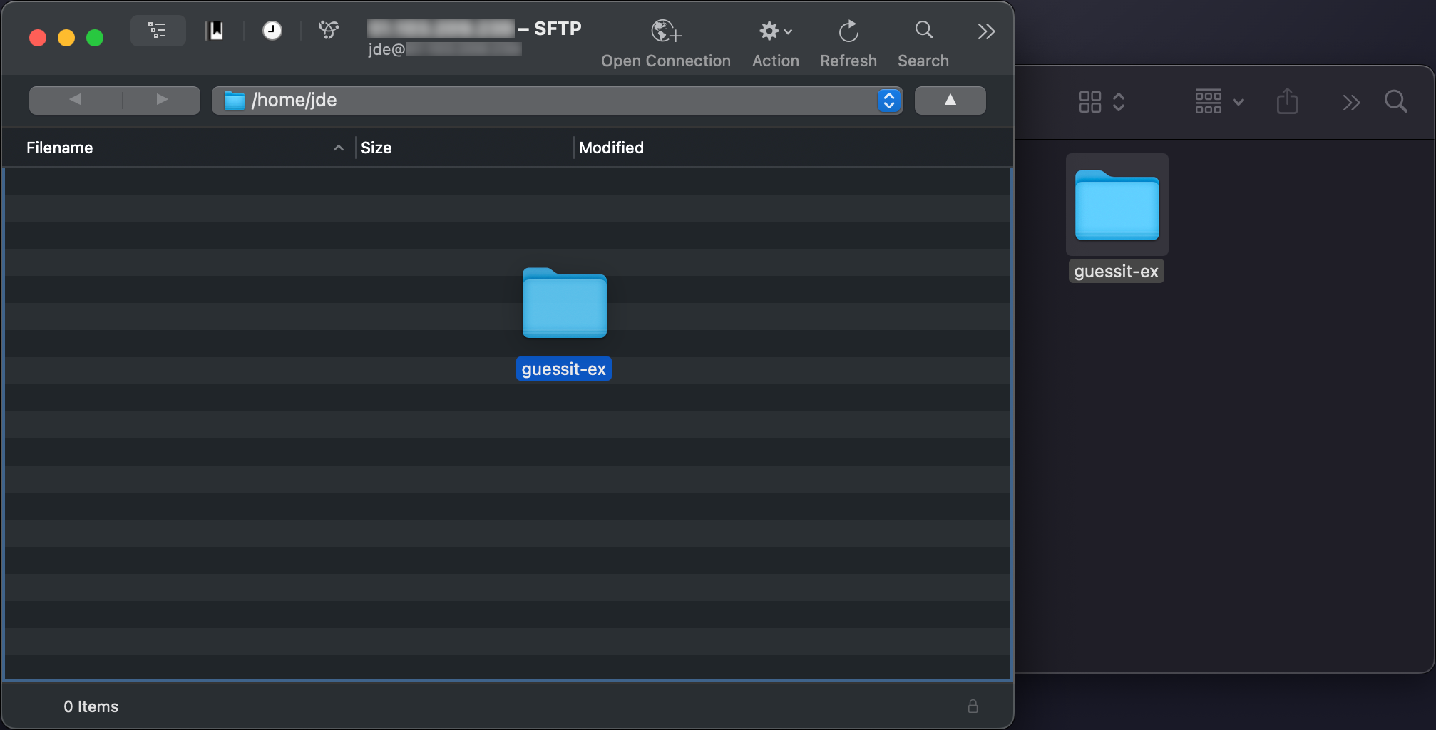 Dragging guessit-ex from the Finder into Cyberduck