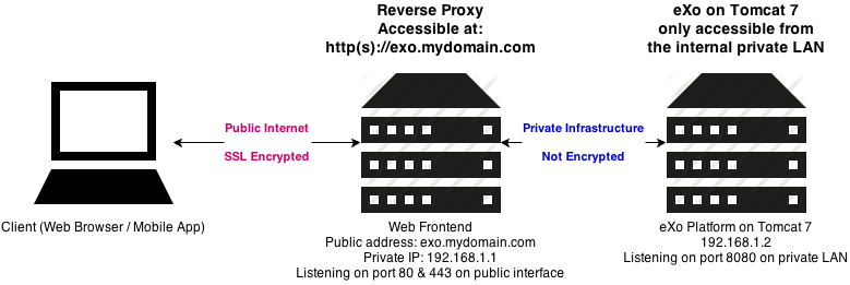 SSL terminal with a reverse proxy