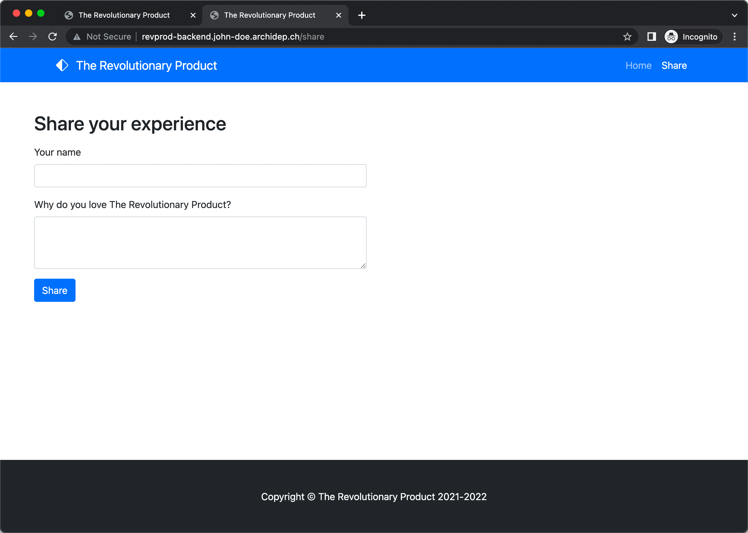Revprod backend