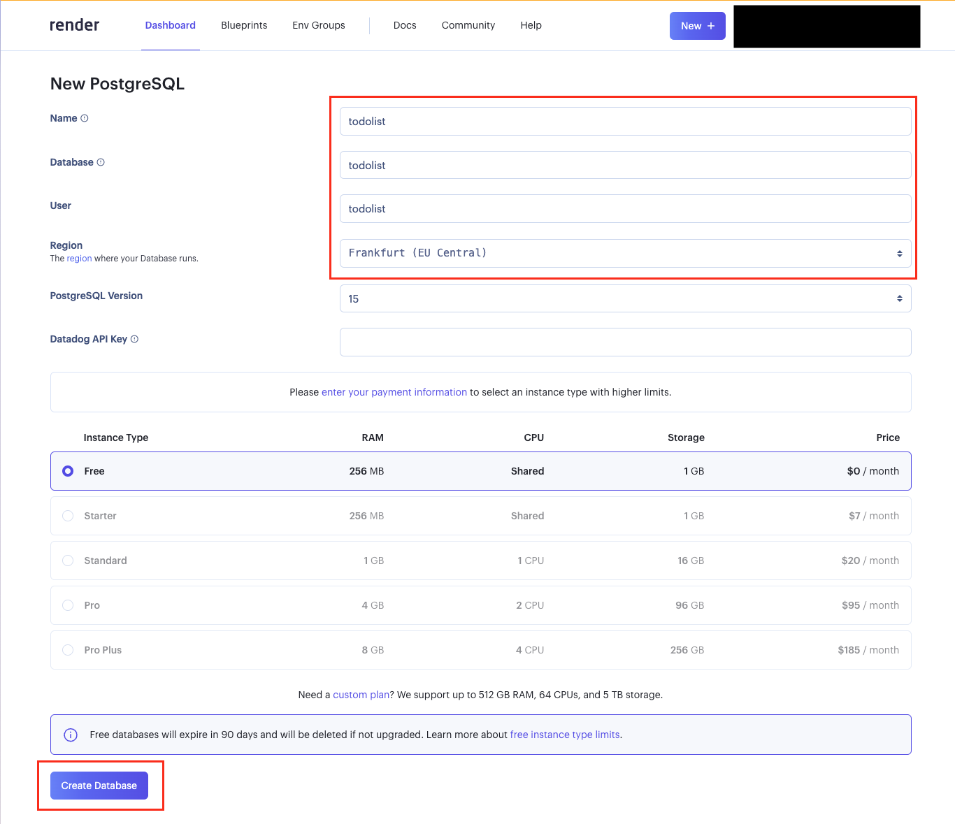 Configure PostgreSQL