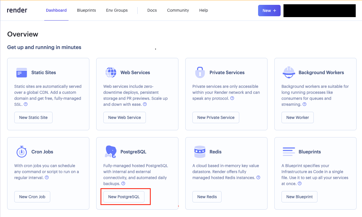 Create PostgreSQL