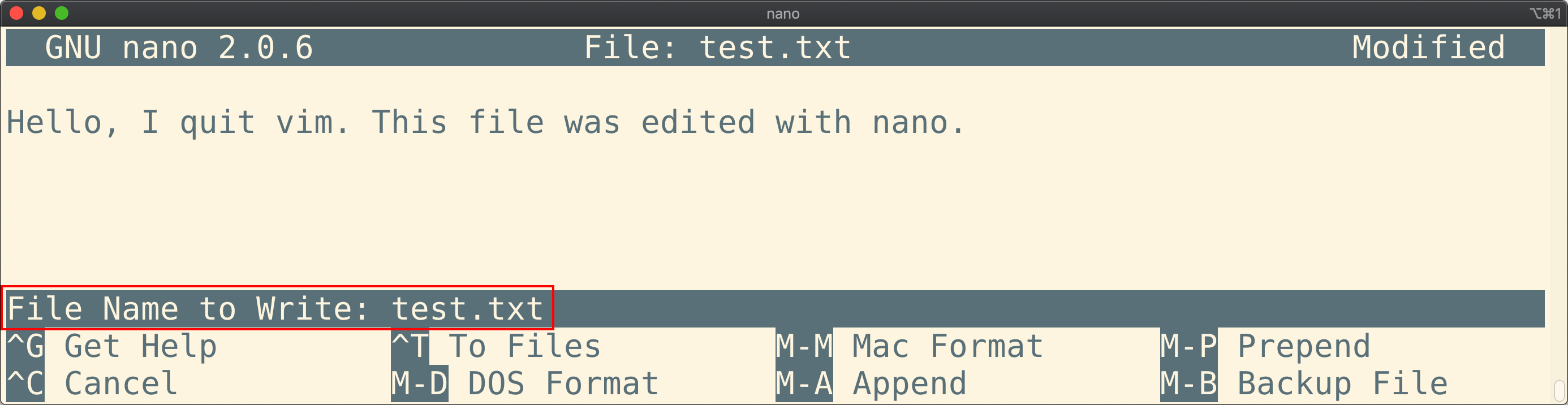 Nano Filename