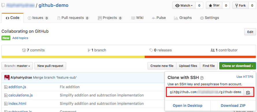 GitHub clone URL