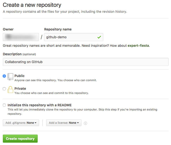 GitHub new repository