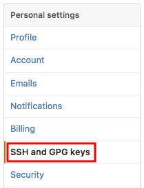 GitHub SSH settings