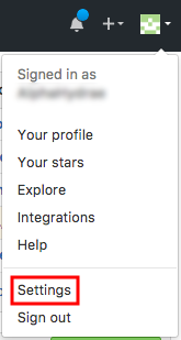 GitHub settings