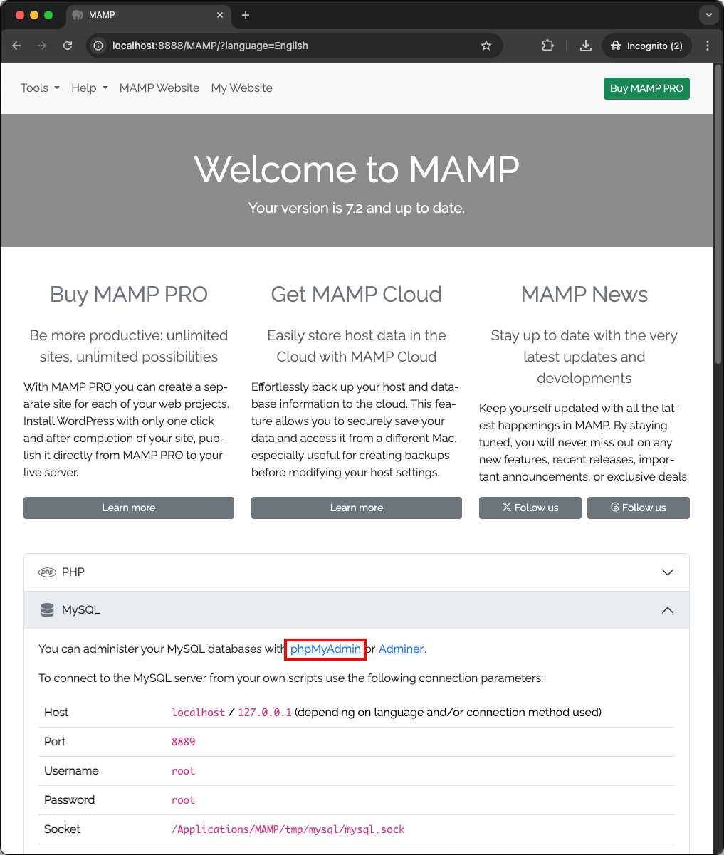 MAMP start