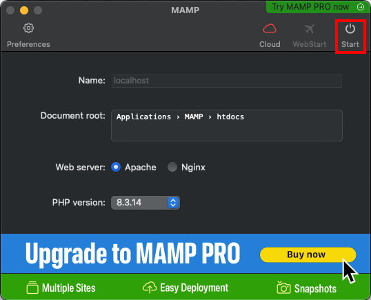 MAMP start