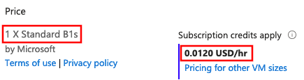 Azure: VM Hourly cost