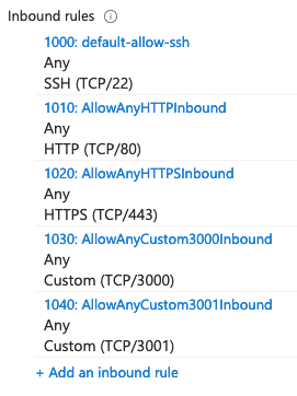 Azure: VM Security Group