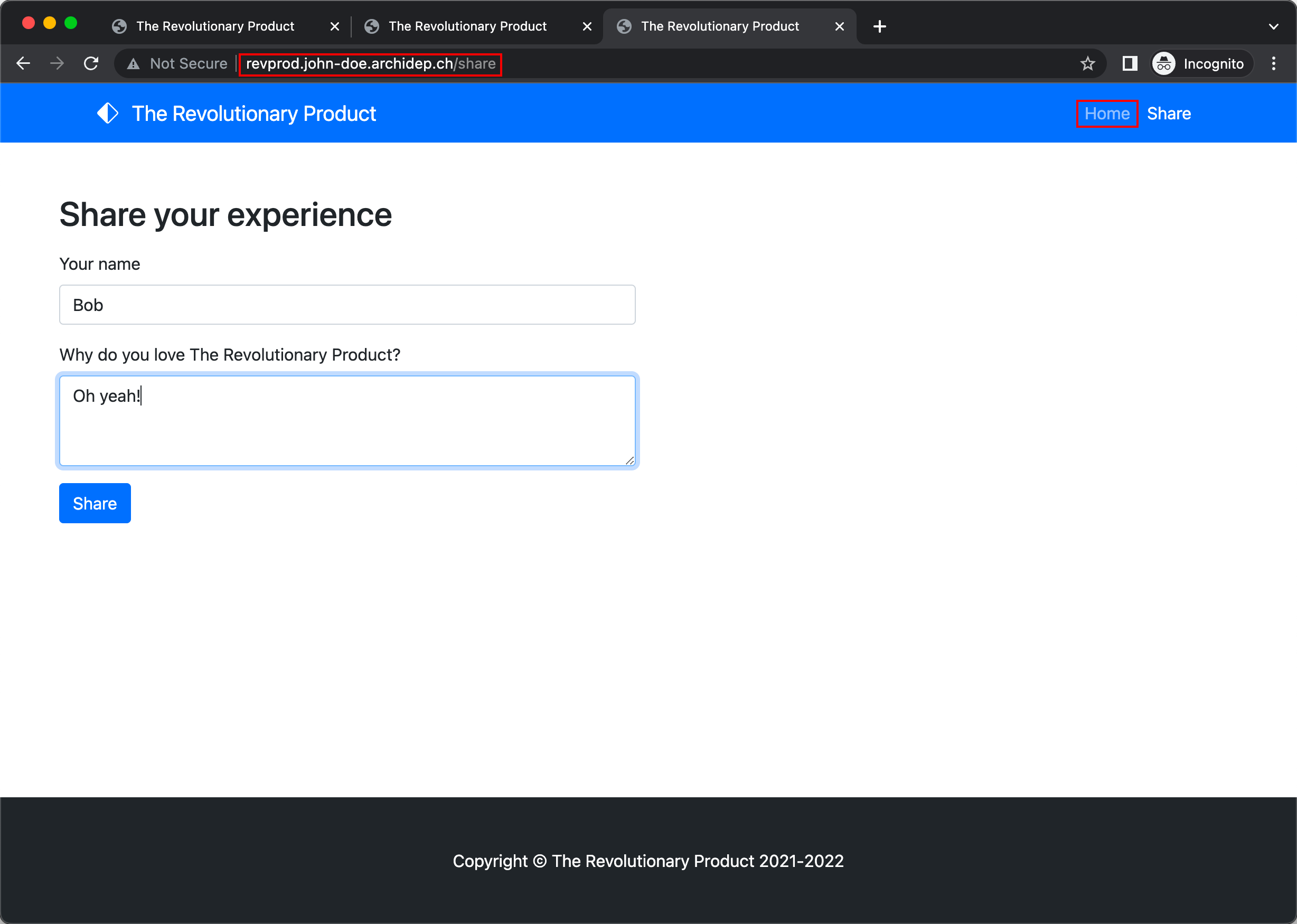 From the Revprod backend to the landing page with nginx