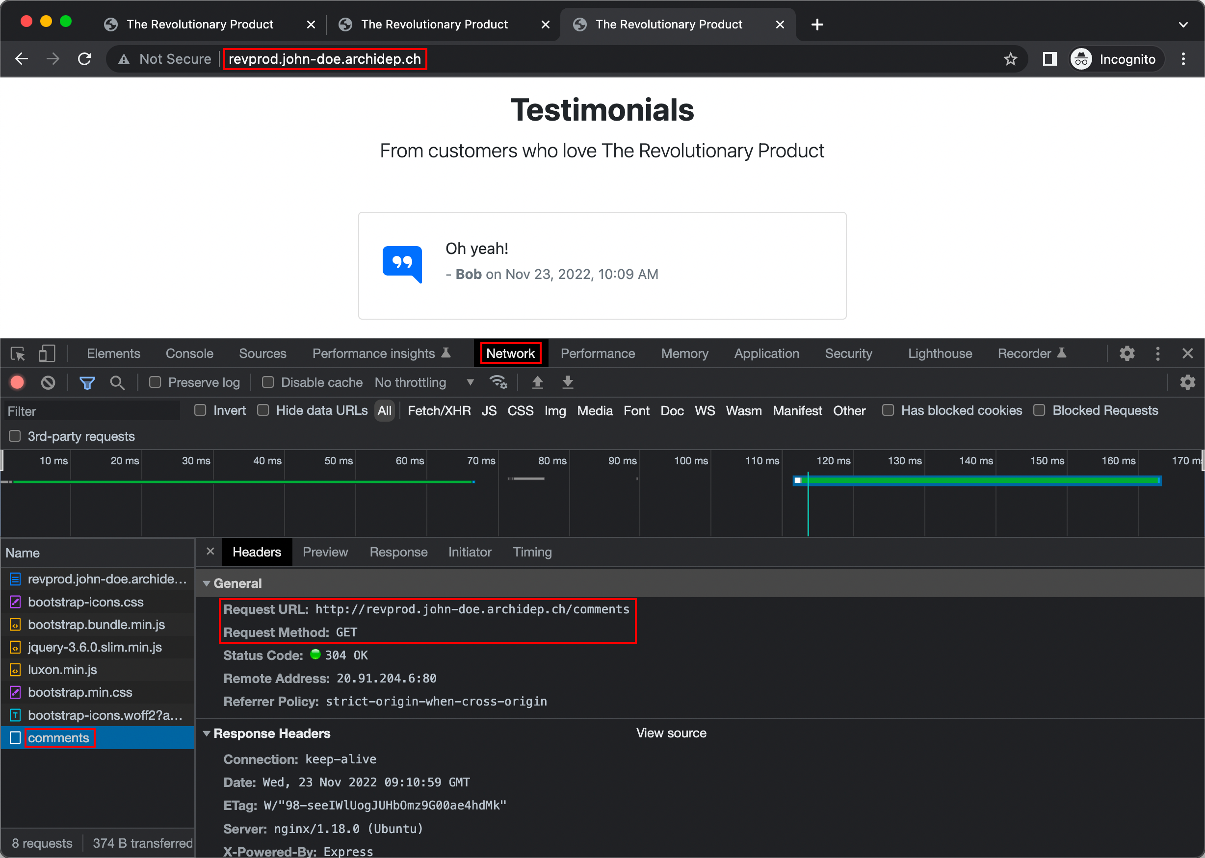 Revprod with no SOP error behind nginx