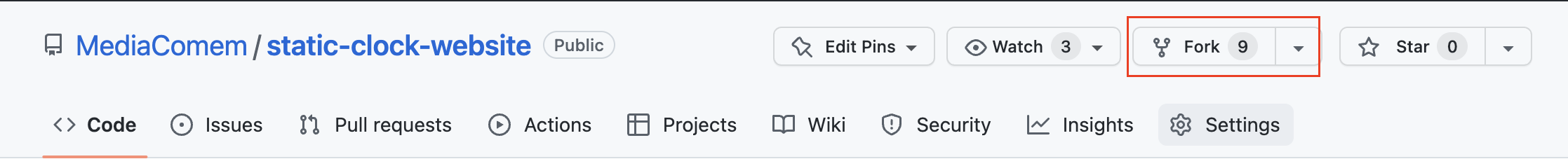 Fork the static clock repo