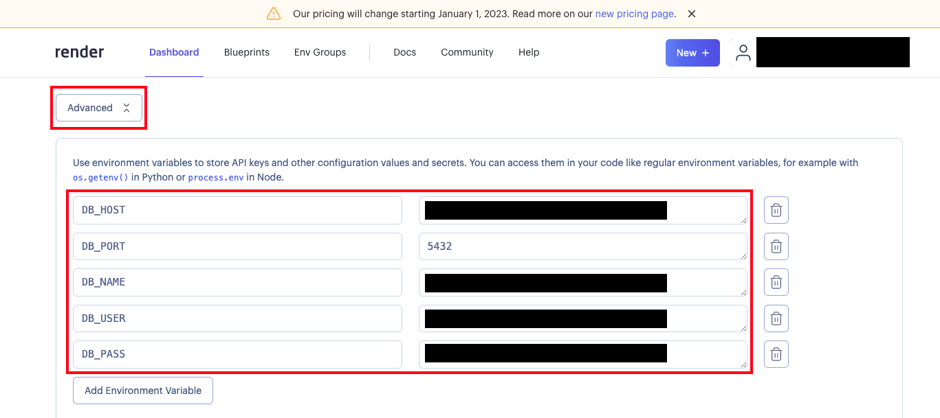 Render Environment Variables