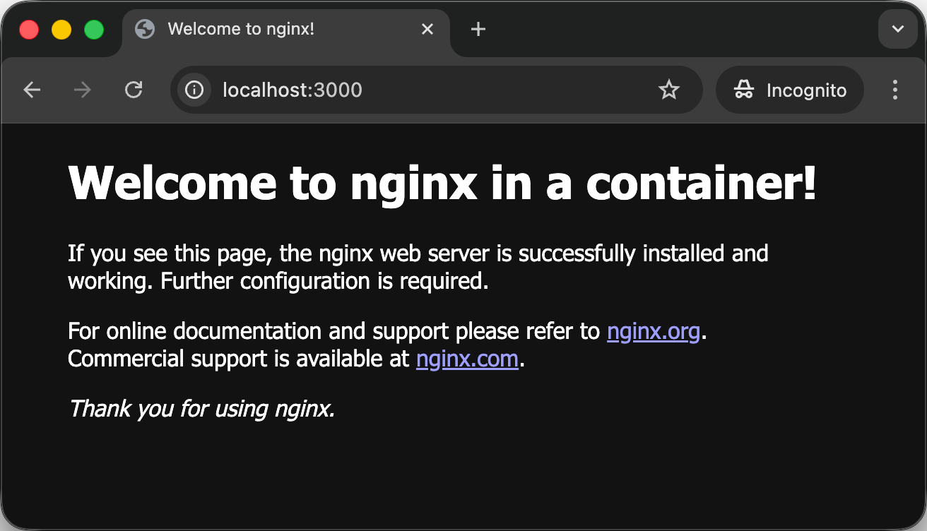 Docker nginx modified
